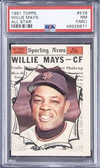 1961 Topps #579 Willie Mays All-Star Card - PSA NM 7 (MC)